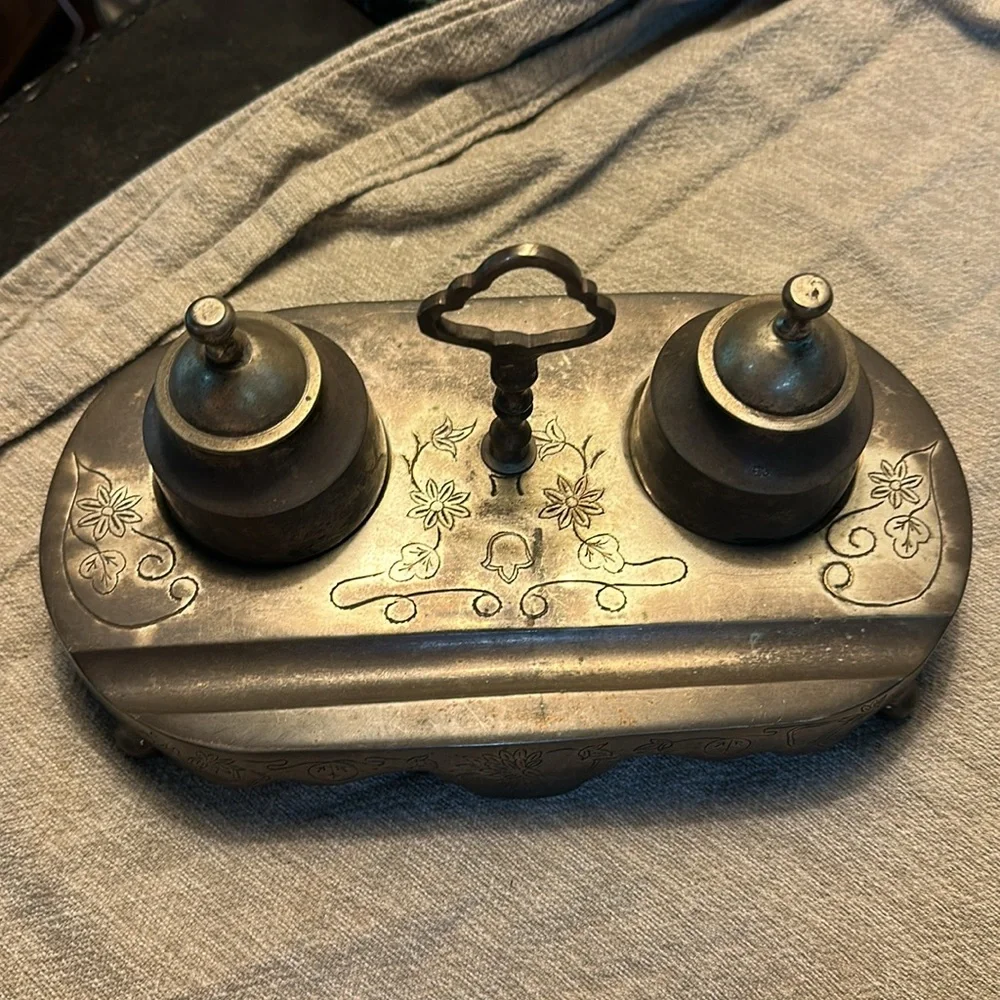 Vintage Brass Inkwell from India 🇮🇳